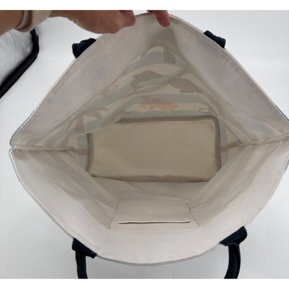 Simply Southern Sequin Beach Tote Bag With Navy Handles - Picture 6 of 7